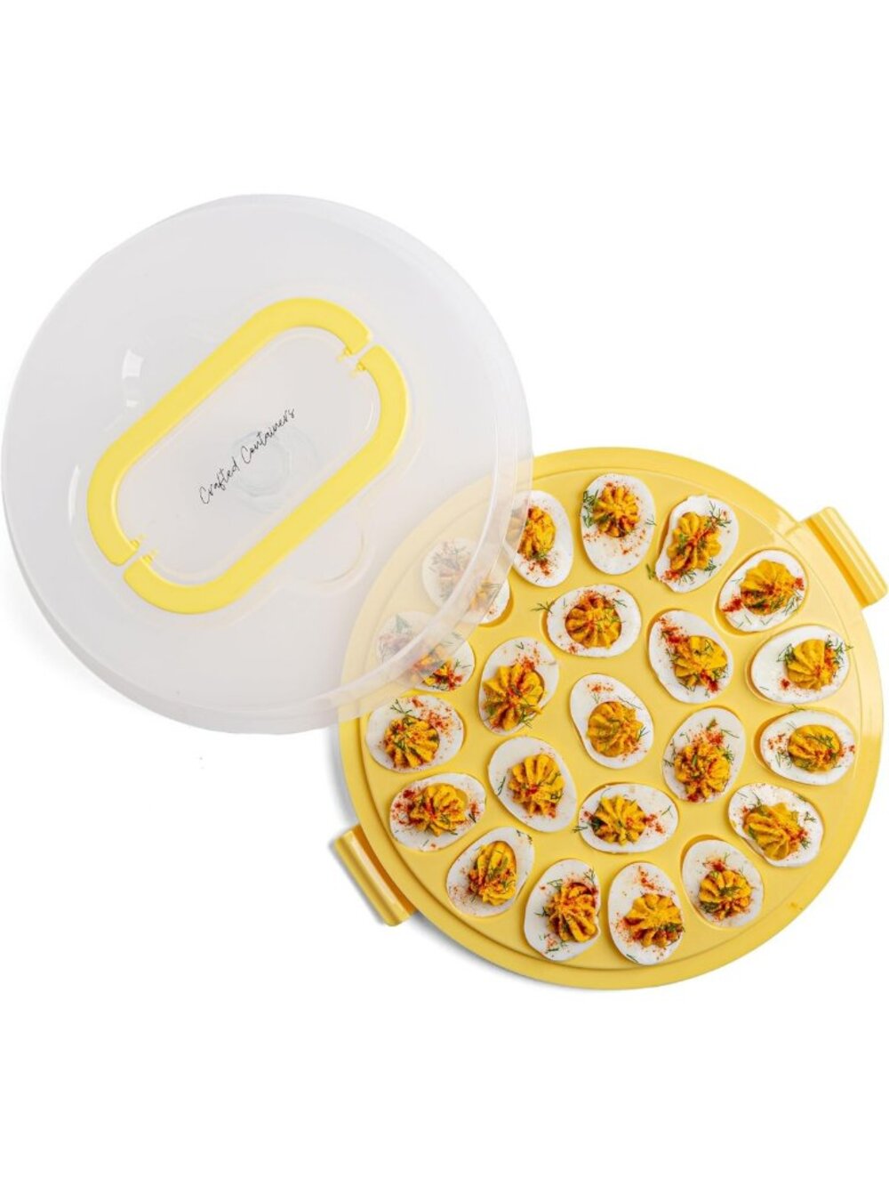Portable Deviled Egg Carrier with Lid & Handles, 22-Count, Dishwasher Safe